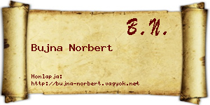 Bujna Norbert névjegykártya